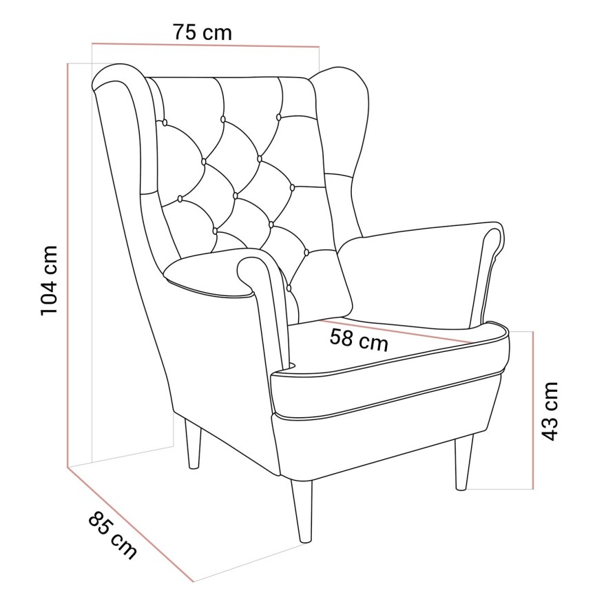 Fotel uszak TEDDI II
