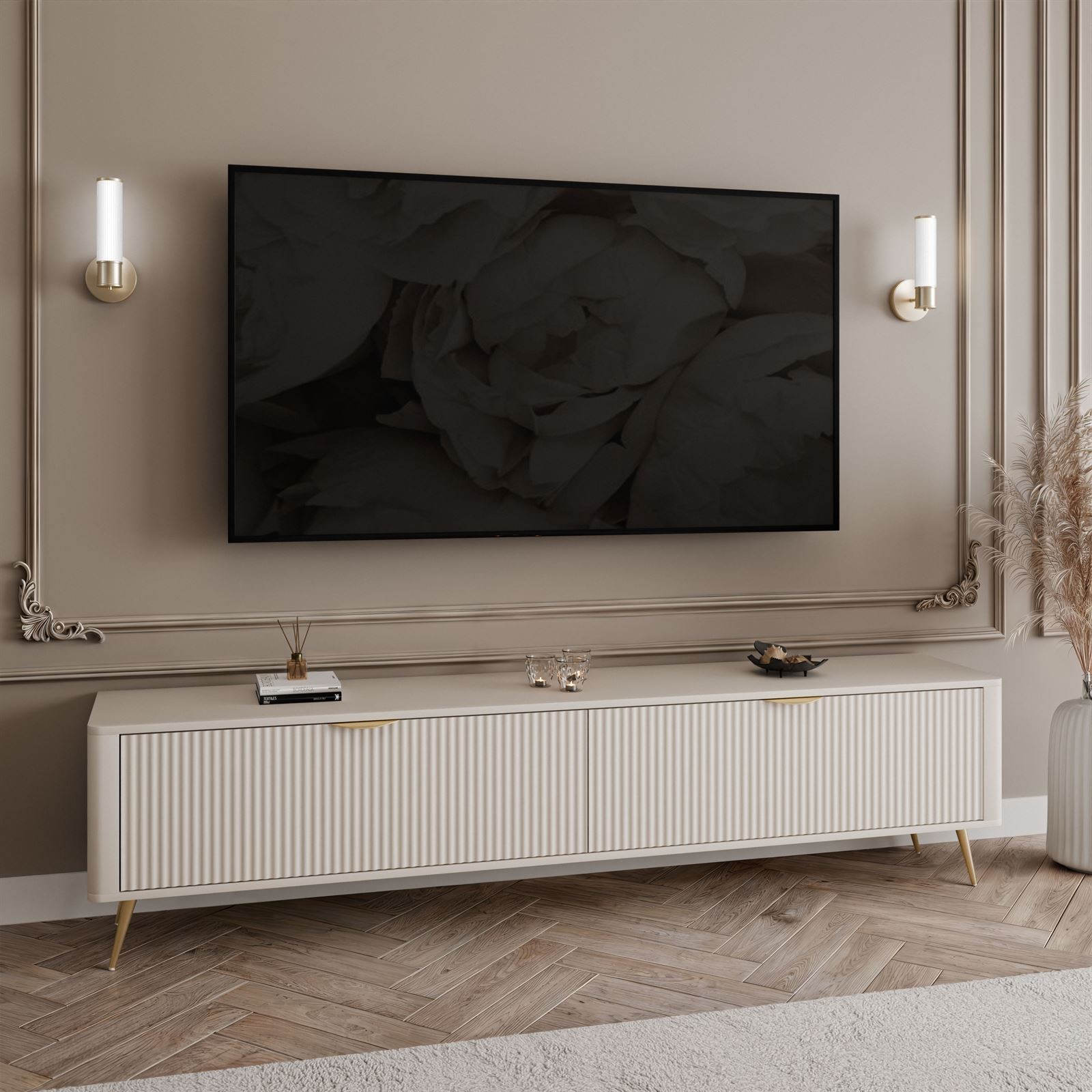 Szafka RTV SCARLETT 2D 200 cm na nóżkach