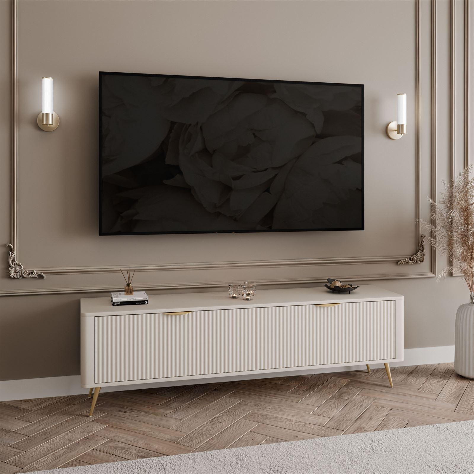 Szafka RTV SCARLETT 2D 163 cm na nóżkach