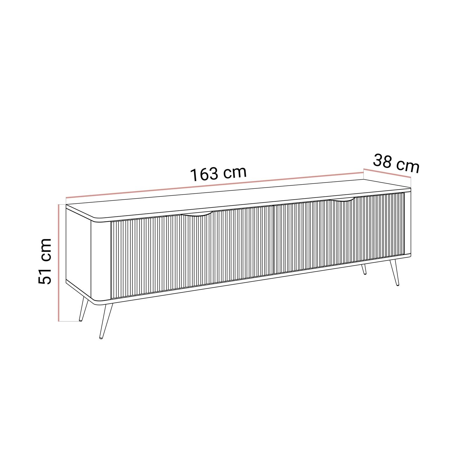 Szafka RTV SCARLETT 2D 163 cm na nóżkach