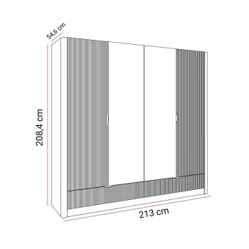 Szafa SCARLETT z lustrem i szufladami