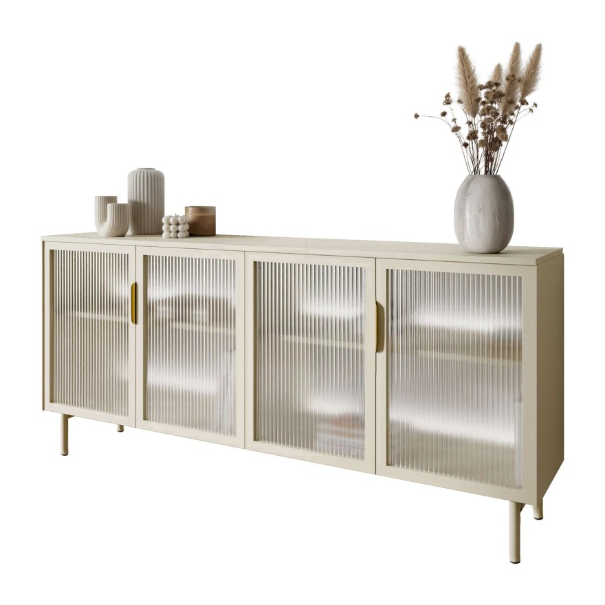 Przeszklona komoda LINEA 4D z oświetleniem LED