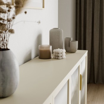 Przeszklona komoda LINEA 4D z oświetleniem LED