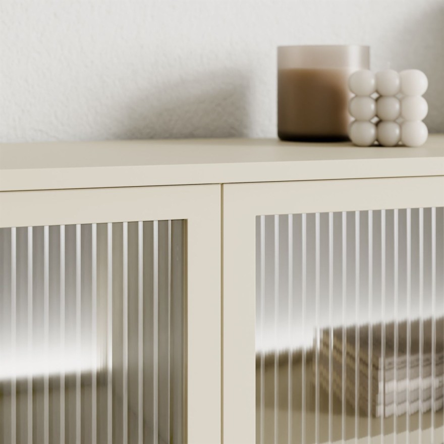 Przeszklona komoda LINEA 4D z oświetleniem LED