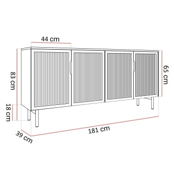 Przeszklona komoda LINEA 4D z oświetleniem LED