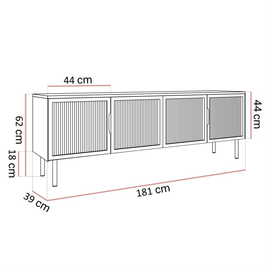 Szafka RTV LINEA z oświetleniem LED