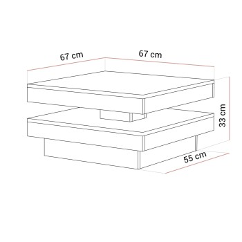 Stolik kawowy WAVE z obrotowym blatem