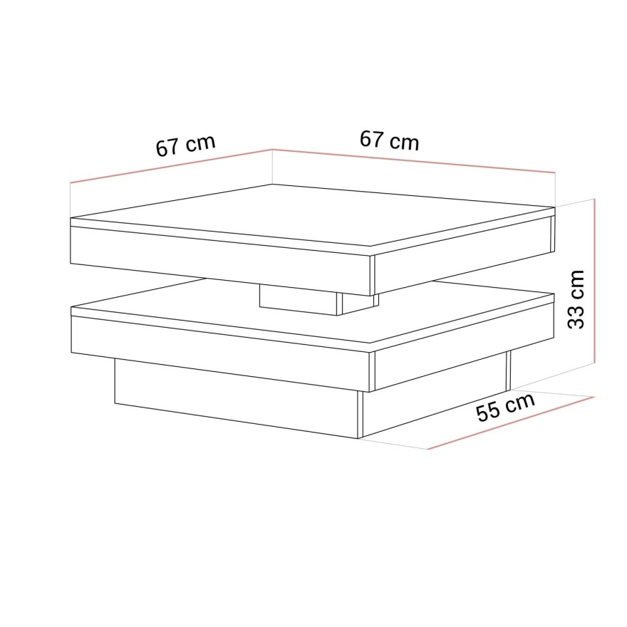 Stolik kawowy WAVE z obrotowym blatem