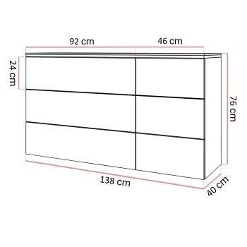 Komoda z szufladami AURORA KASZMIR 6S