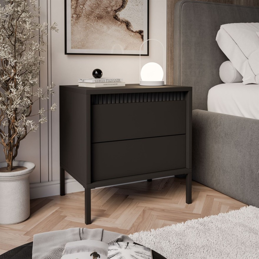 Stolik nocny YASUMI czarny mat