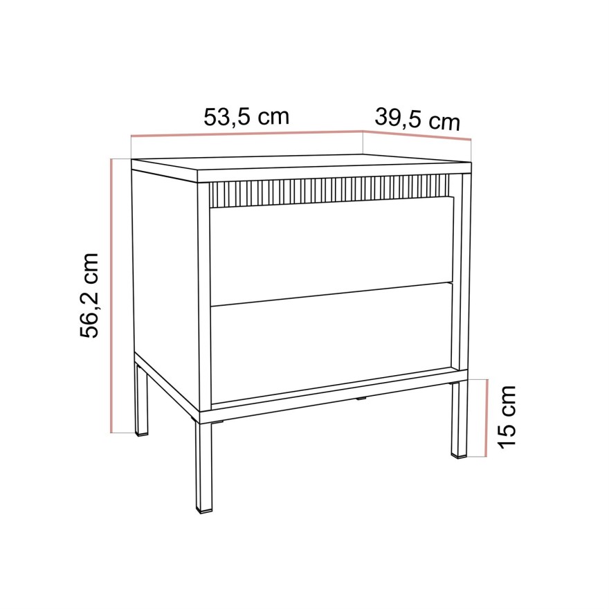 Stolik nocny YASUMI czarny mat