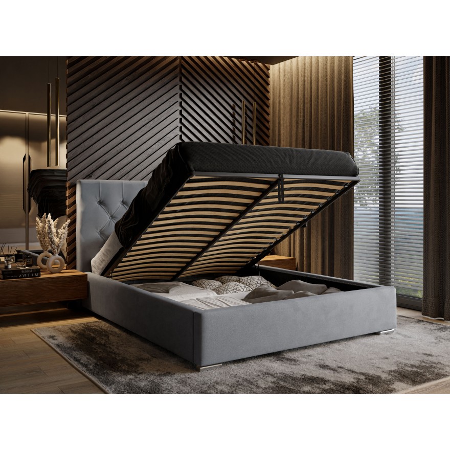 Łoże tapicerowane GLAMOUR z guzikami