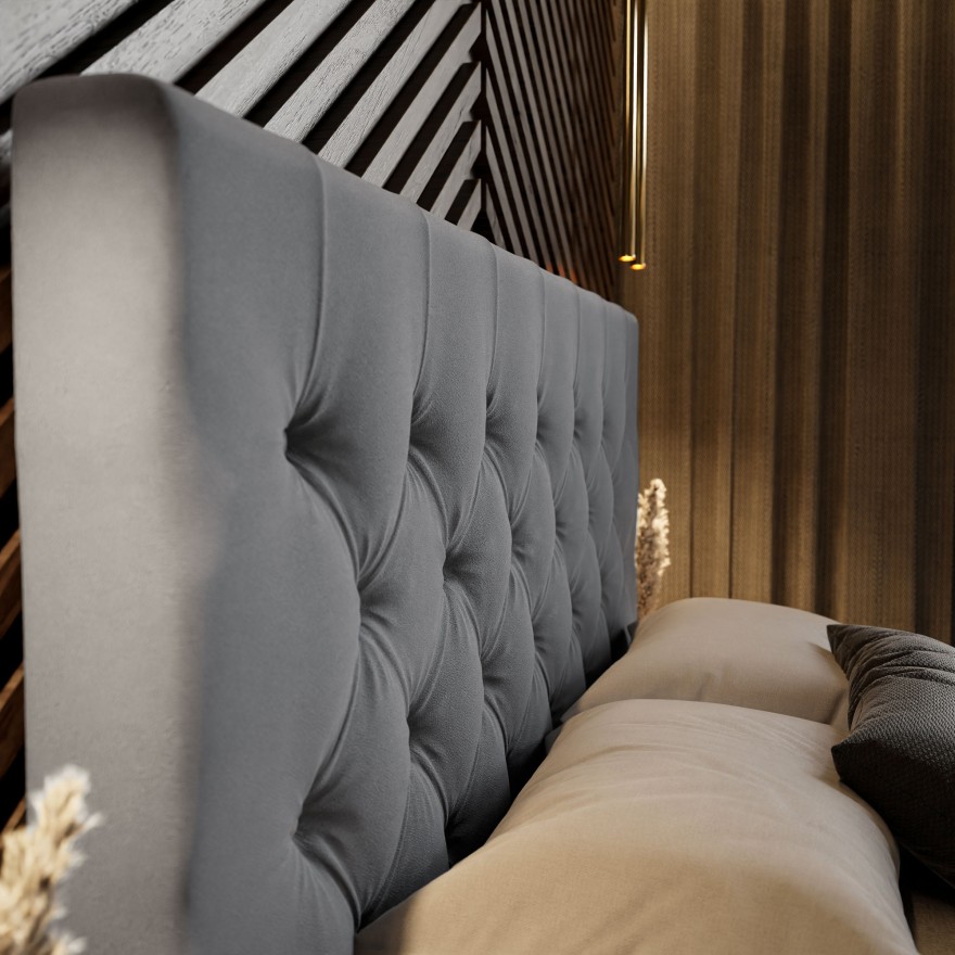 Łoże tapicerowane GLAMOUR z guzikami