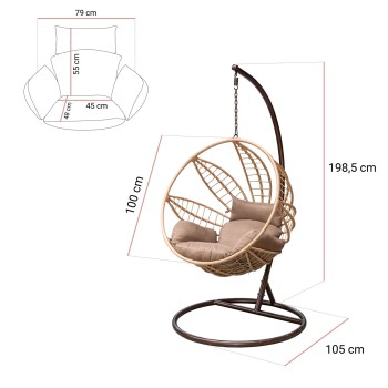 Fotel ogrodowy wiszący VIRELLA