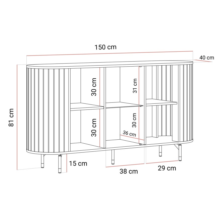 Komoda ELODIE 3D z oświetleniem LED