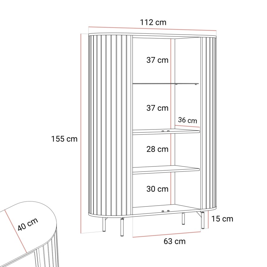 Witryna ELODIE  z oświetleniem LED
