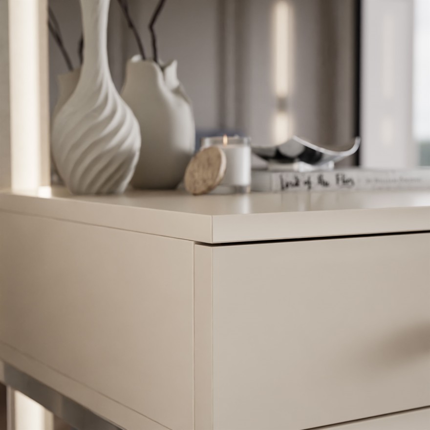 Konsola BLANCO GLAMOUR KASZMIR na chromowanym stelażu