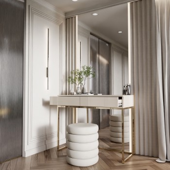 Konsola BLANCO GLAMOUR KASZMIR na złotym chromowanym stelażu