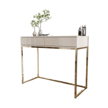 Konsola BLANCO GLAMOUR KASZMIR na złotym chromowanym stelażu