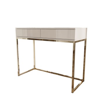 Konsola BLANCO GLAMOUR KASZMIR na złotym chromowanym stelażu