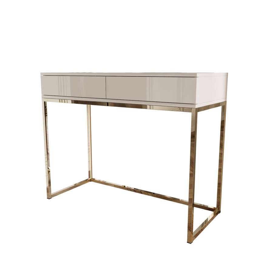 Konsola BLANCO GLAMOUR KASZMIR na złotym chromowanym stelażu