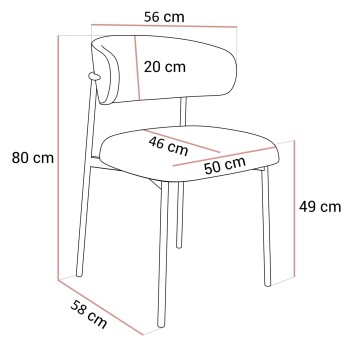 Krzesło tapicerowane ELYSE KASZMIR