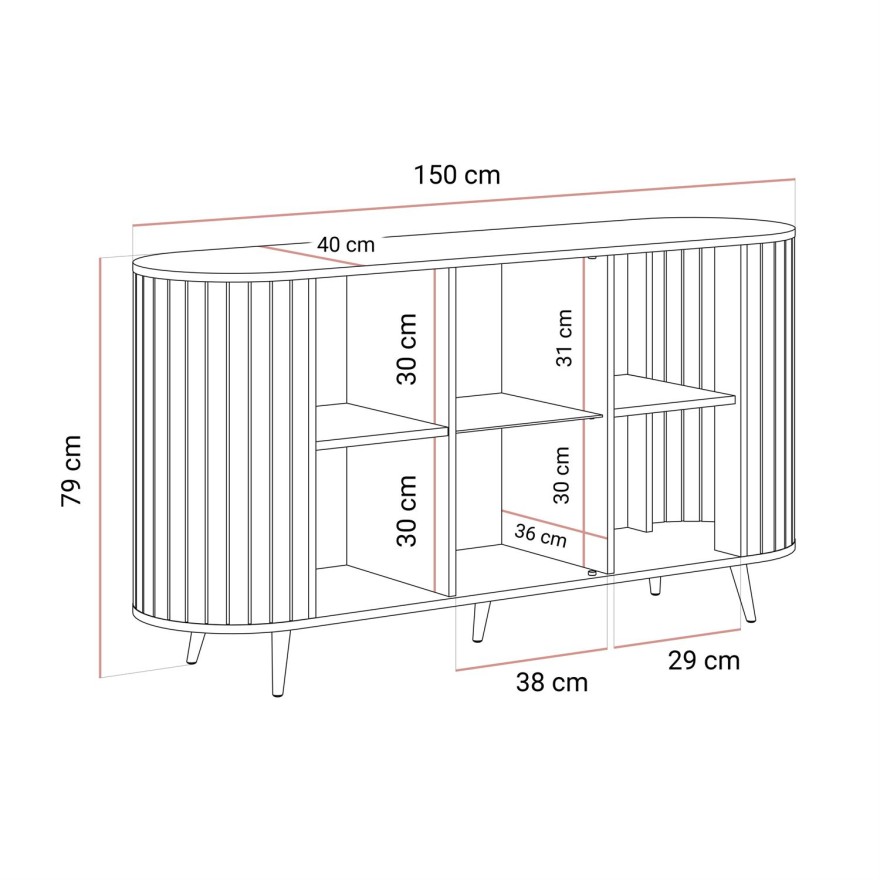 Komoda ELODIE II 3D z oświetleniem LED