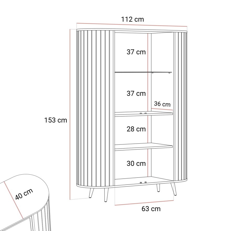Witryna ELODIE II z oświetleniem LED