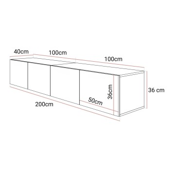 Szafka RTV COLGANTE 200 kaszmir wysoki połysk