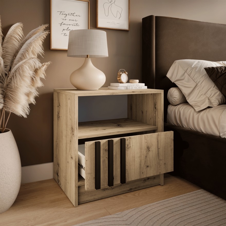 Stolik nocny NELA z lamelami