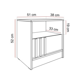 Stolik nocny NELA z lamelami