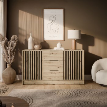 Dwudrzwiowa komoda NELA z lamelami