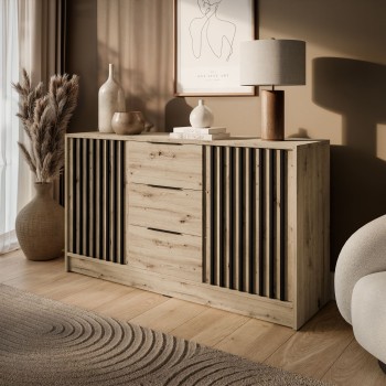Dwudrzwiowa komoda NELA z lamelami