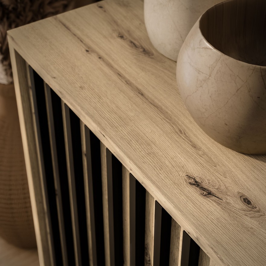 Dwudrzwiowa komoda NELA z lamelami