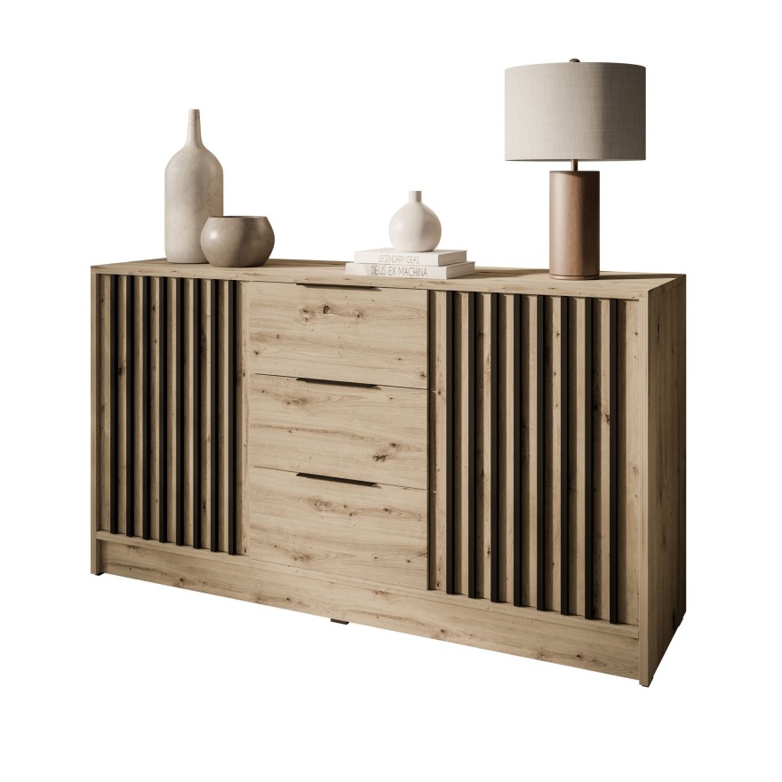 Dwudrzwiowa komoda NELA z lamelami