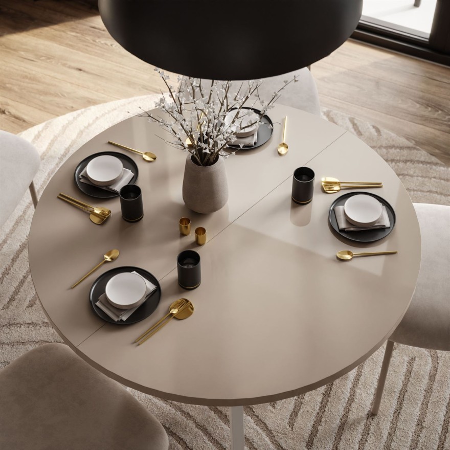 Zestaw do jadalni VOLTA GLOSS z czterema krzesłami