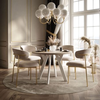 Zestaw do jadalni VOLTA MATT z czterema krzesłami