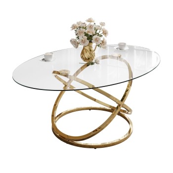 Stolik kawowy BELLE ze szklanym blatem