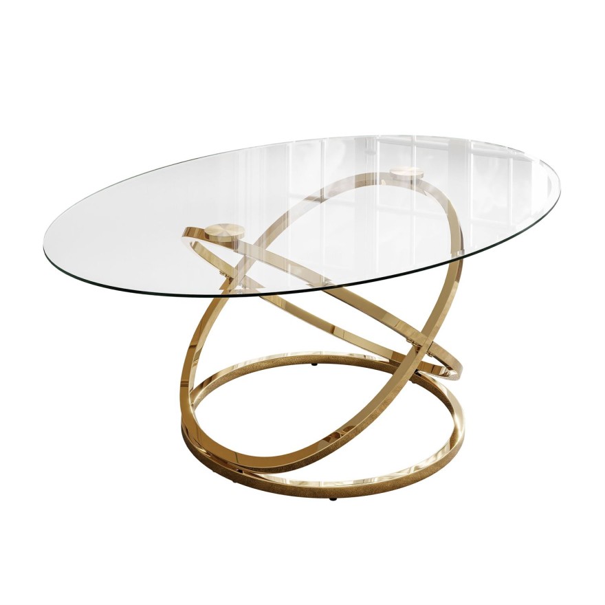 Stolik kawowy BELLE ze szklanym blatem