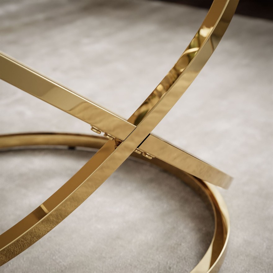 Stolik kawowy BELLE ze szklanym blatem