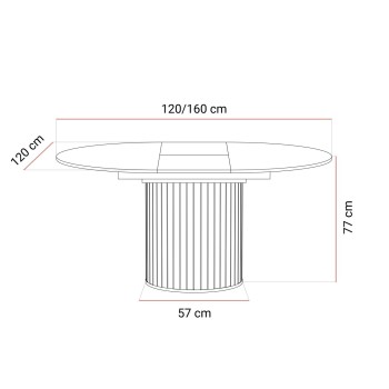Stół rozkładany ELODIE 120 - 160 cm