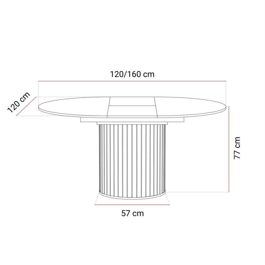Stół rozkładany ELODIE 120 - 160 cm