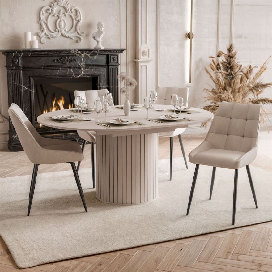 Nowoczesny stół do jadalni ELODIE z czterema krzesłami