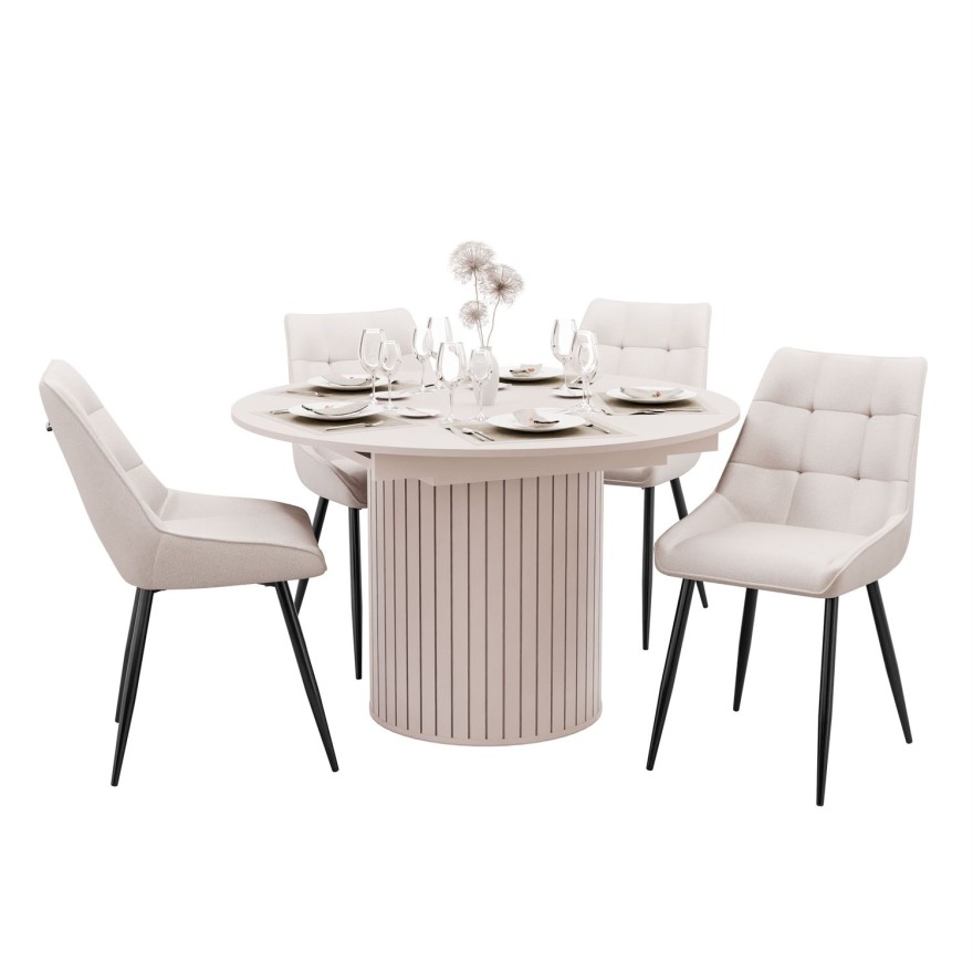 Nowoczesny stół do jadalni ELODIE z czterema krzesłami