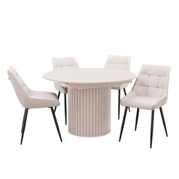 Nowoczesny stół do jadalni ELODIE z czterema krzesłami