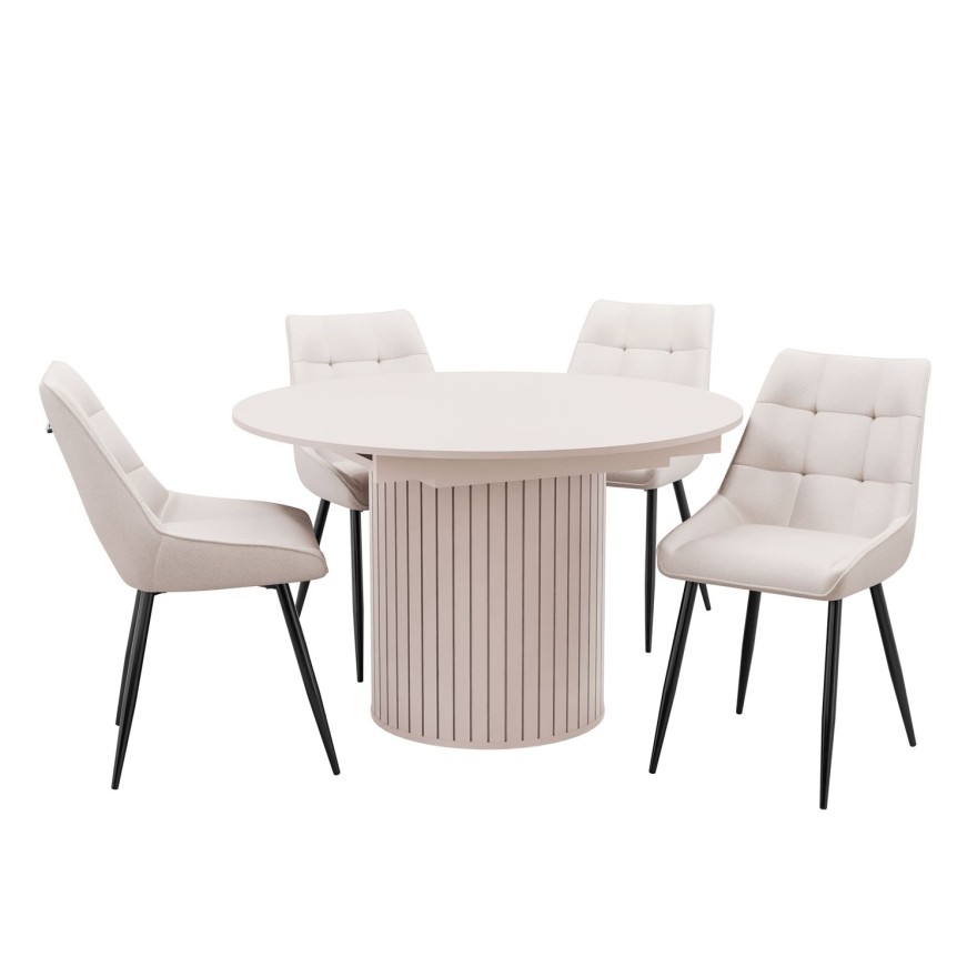 Nowoczesny stół do jadalni ELODIE z czterema krzesłami