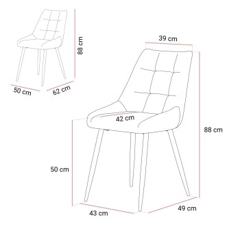 Nowoczesny stół do jadalni ELODIE z czterema krzesłami