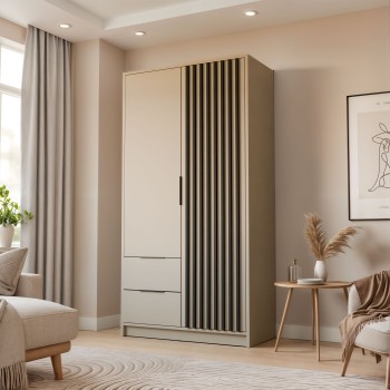 Szafa dwudrzwiowa NELA z lamelami 105 cm