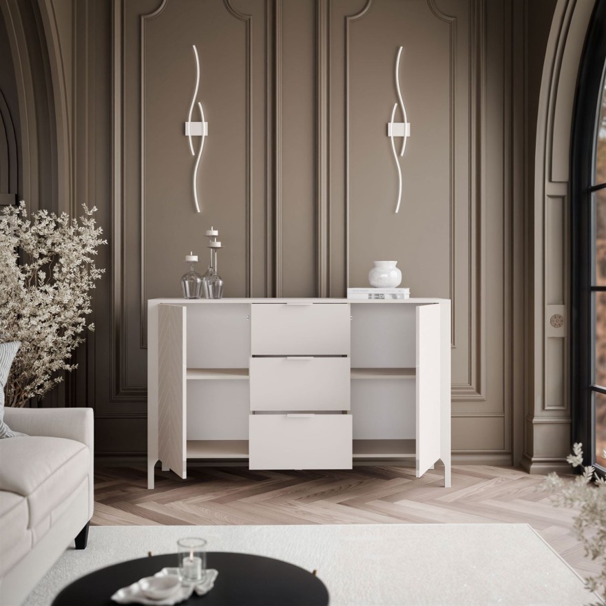 Dwudrzwiowa komoda z szufladami LUMI