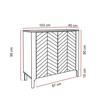 Dwudrzwiowa komoda LUMI 103 cm